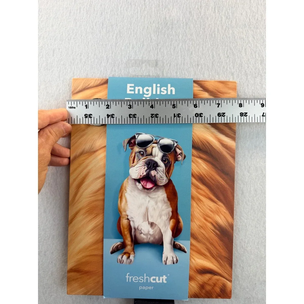 New Freshcut Paper English Bulldog Pop-Up Pup 3D Greeting Card with Accessories